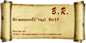 Brassoványi Rolf névjegykártya